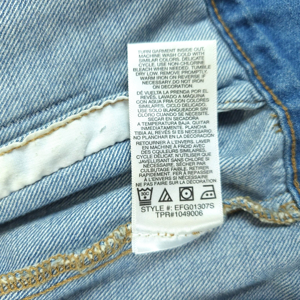 Kensie Embellished Distressed Jean Jacket Women S Denim Blue Long Sleeve - Picture 12 of 13
